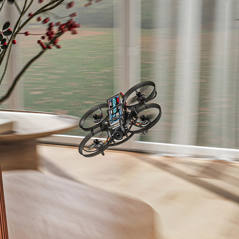 STARTFPV R8 Tiny Whoop Micro FPV Racing Drone flying indoors for beginner FPV training and practice with brushless motor and ELRS control