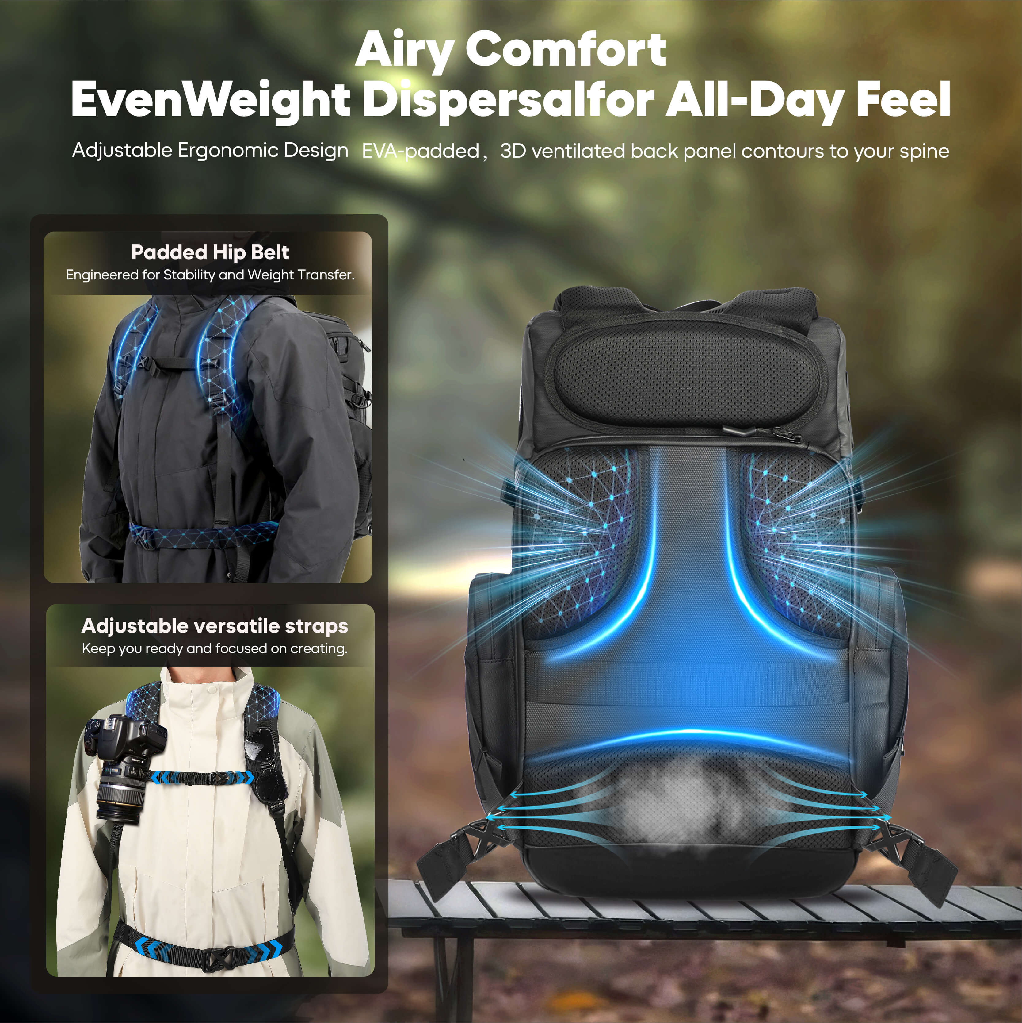 STARTFPV BP2 FPV Drone Backpack showing ergonomic and breathable design for comfortable carrying during long flights or outdoor activities