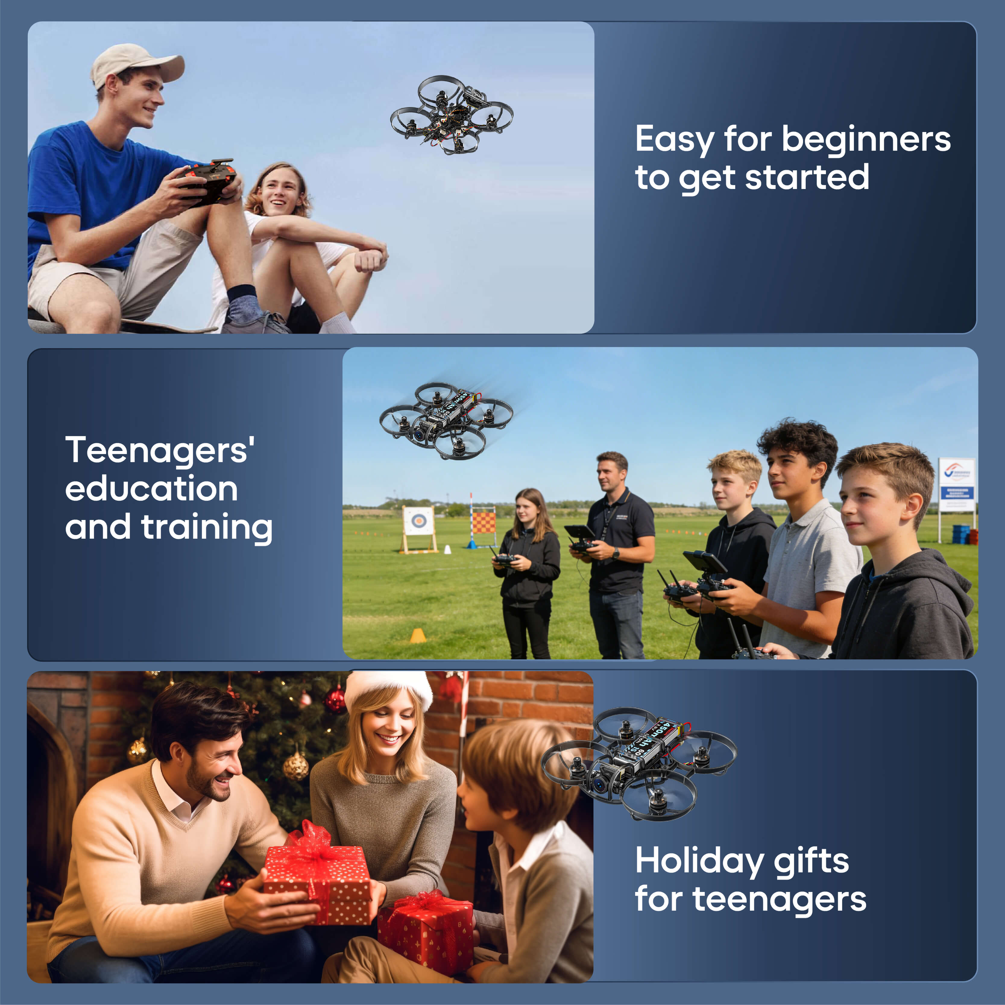 STARTFPV R8 Brushless Whoop Drone Use Cases - Easy for beginners to get started, suitable for Teenagers' education and training, and a great Holiday gifts for teenagers