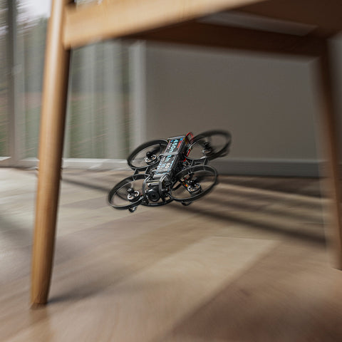 STARTFPV R8 Tiny Whoop Micro FPV Racing Drone navigating an indoor obstacle course, demonstrating acro performance with brushless motor and ELRS support