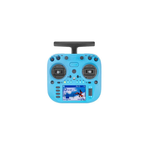 TX15 Radio Controller in Iceberg Blue, featuring 3.5-inch IPS touchscreen, V5.0 hall sensor gimbals, built-in ExpressLRS 2.4GHz / 900MHz Sub-G, and customizable controls for FPV and RC applications.
