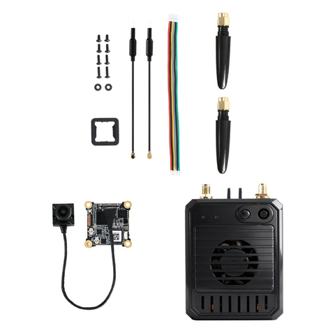 STARTFPV VT5 1080P Digital FPV Video Transmission System package contents including transmitter, antenna, cables, and user manual