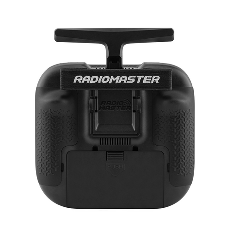 RadioMaster TX15 Max Radio Controller ELRS M2 back view with battery compartment and grips