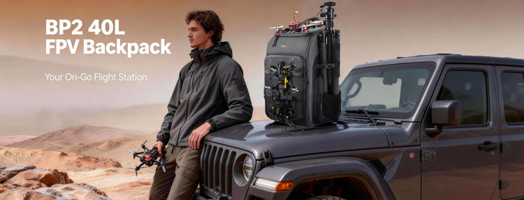 BP2 40L FPV backpack by STARTFPV for transporting drones, goggles, batteries, and FPV gear