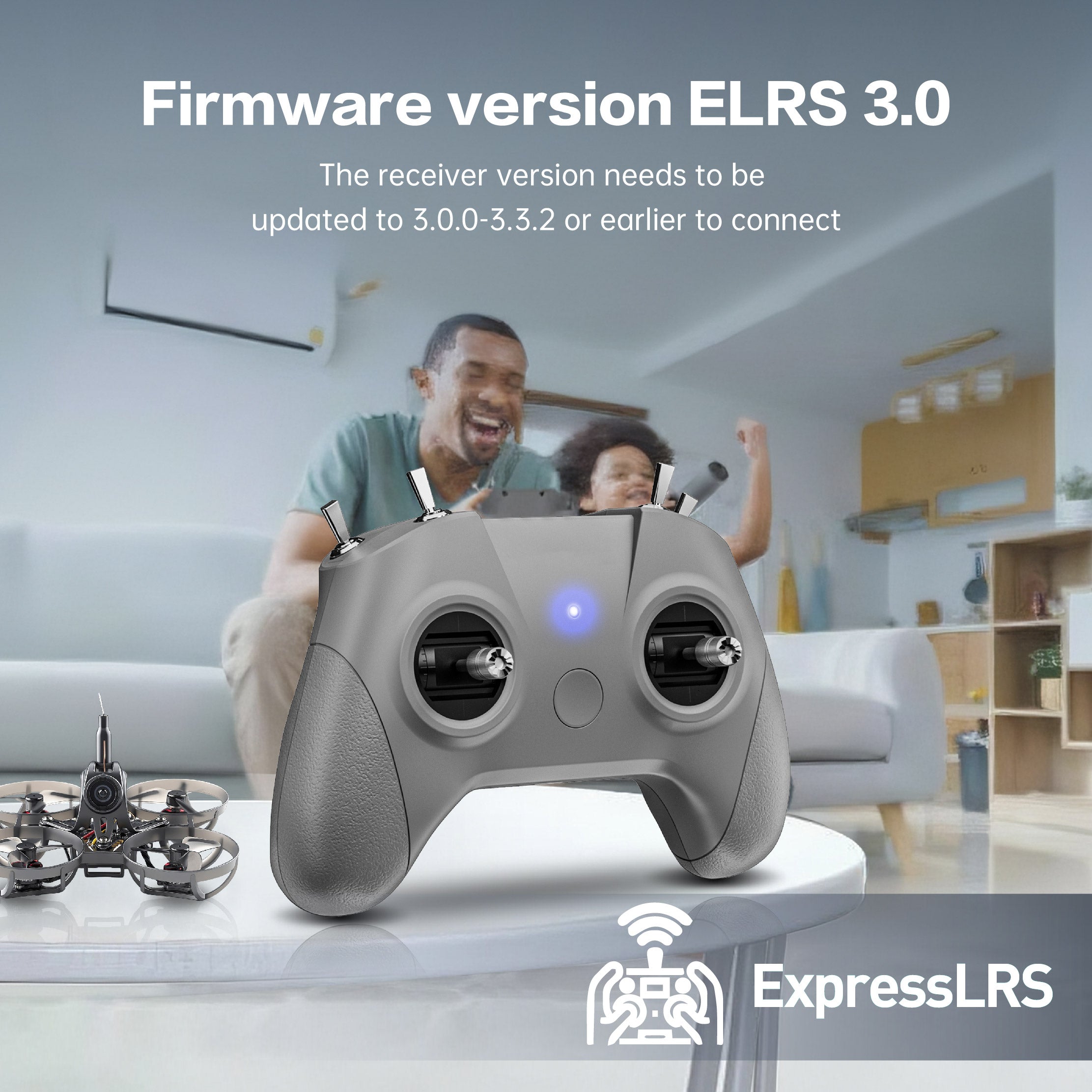 STARTFPV C8 8-channel transmitter with ELRS 3.0 protocol, showing remote controller designed for stable, low-latency FPV drone control and compatibility with multiple micro and racing drones.
