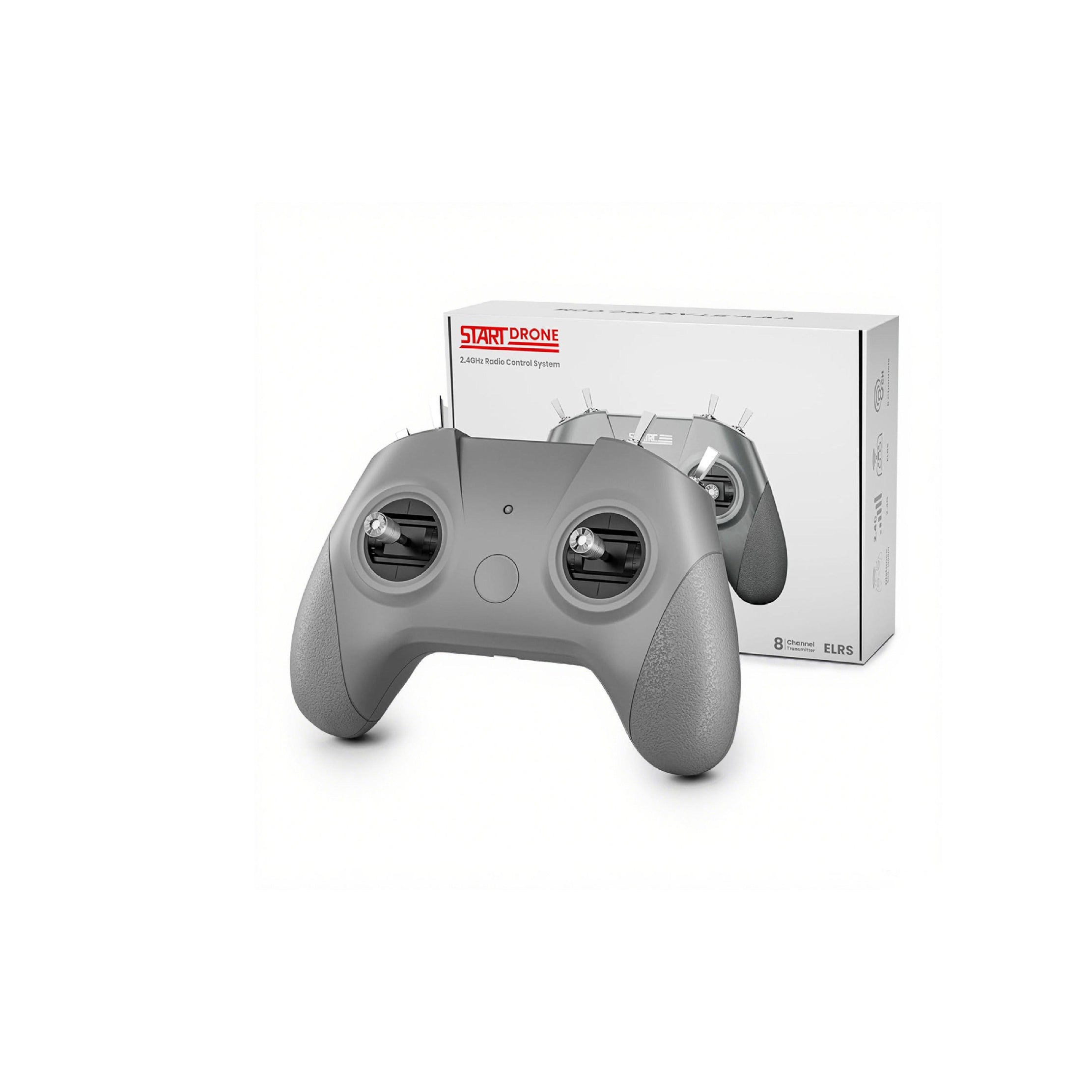 STARTFPV C8 8CH Transmitter Remote Controller with CR8 ELRS Receiver, professional FPV drone control, low-latency 2.4GHz signal, compatible with major flight simulators and drones.