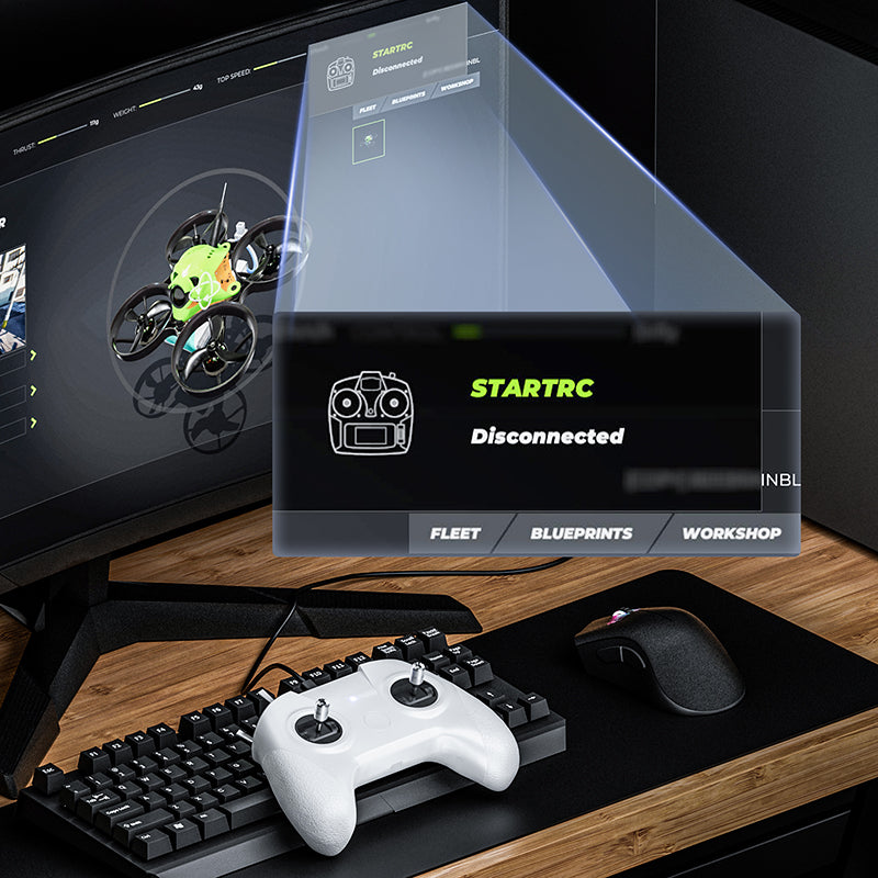 User practicing FPV flight training with the STARTFPV S8 M2 White simulator controller